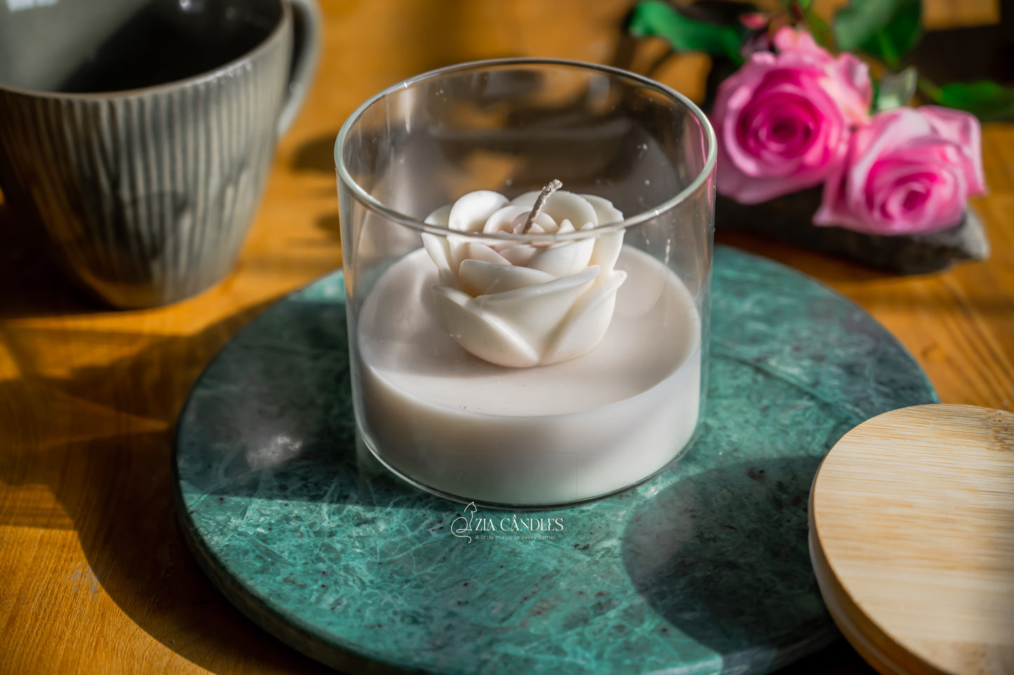 She Glows in Rose Scented Jar Candle