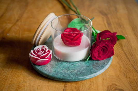 She Glows in Rose Scented Jar Candle